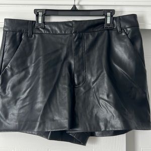 Faux leather shorts